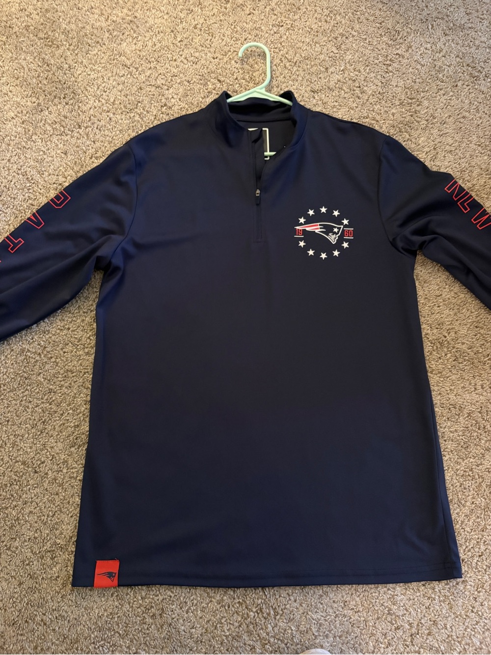 NFL New England Patriots Navy Pullover with Red Accents